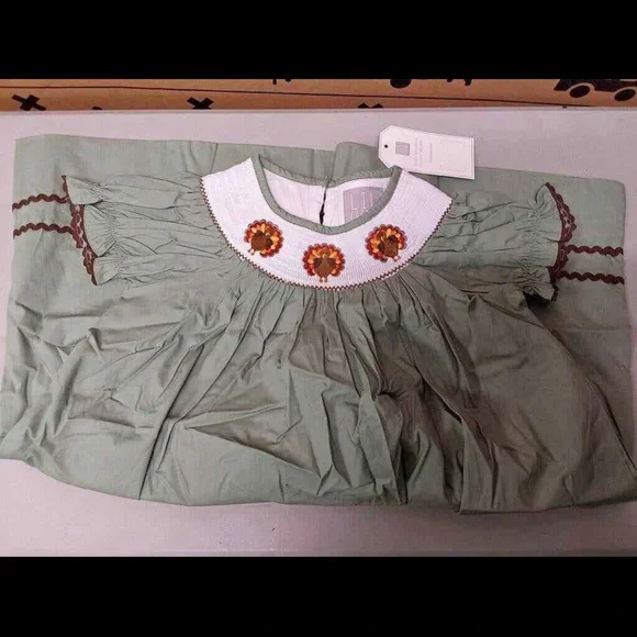 Lil Cactus Smocked Turkey Dress - Picture 2 of 2